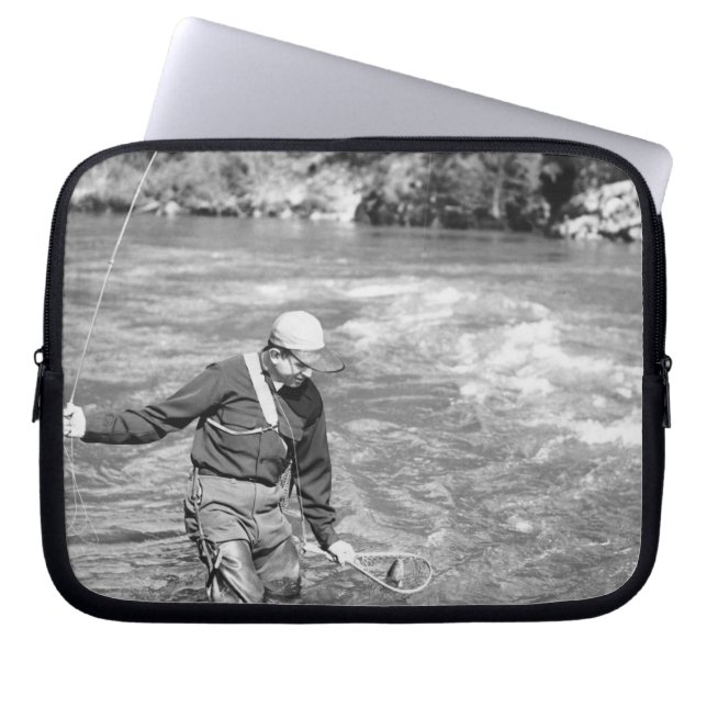 Man Fishing Laptop Sleeve (Front)