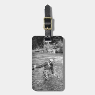 Man Fishing Luggage Tag