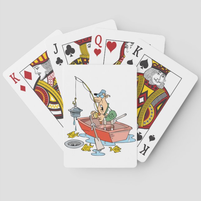 Man Fishing Playing Cards (Back)