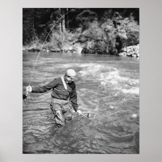 Man Fishing Poster