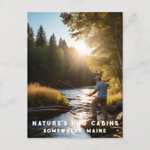 *~* Man Fishing Stream Nature AP49 Artsy Postcard