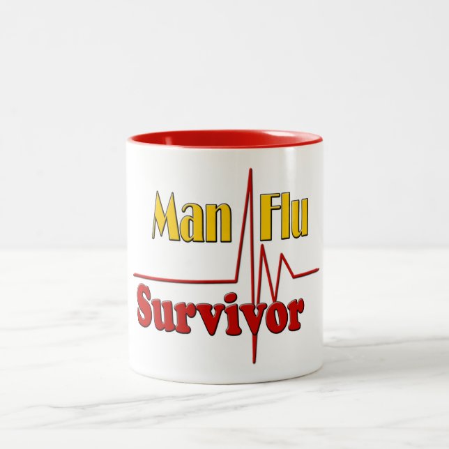Man Flu Survivor Theme Two-Tone Coffee Mug (Center)