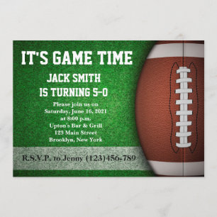 Man Football Custom Birthday Invitation
