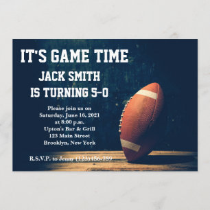 Man Football Custom Birthday Invitation