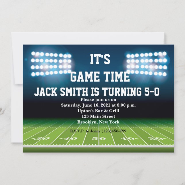 Man Football Custom Birthday Invitation (Front)
