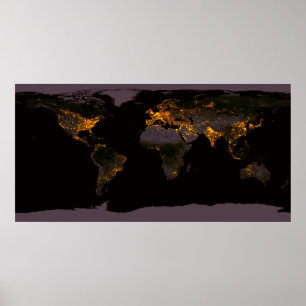 MAN GENERATED EARTH LIGHT at NIGHT Poster