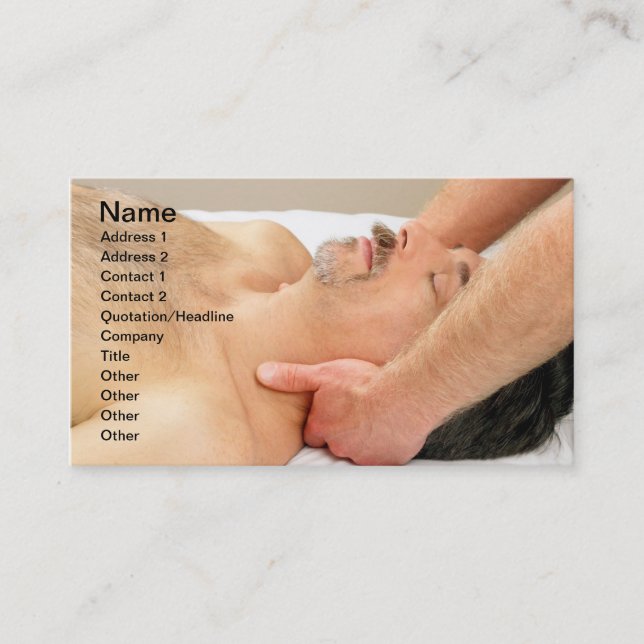 Man Getting Neck Massage Business Card (Front)