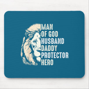 Man God Husband Daddy Protector Graphic Art Mouse Mat