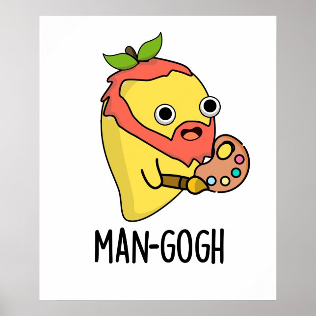 Man-gogh Cute Artist Mango Pun Poster (Front)