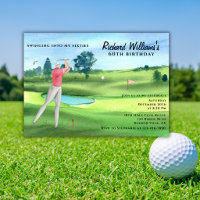 Man Golf Player Swinging Sixties 60th Birthday