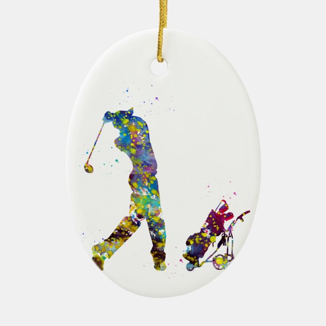 Man golfer ceramic tree decoration (Front)
