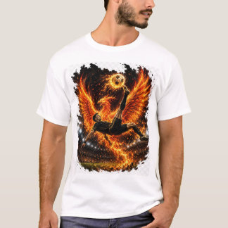 man half sleeve t shirt football and man design