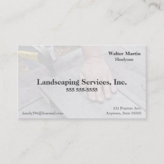 Man hammering nails business card