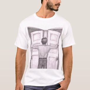 Man Having a Hard Time Deciding What Door to go in T-Shirt
