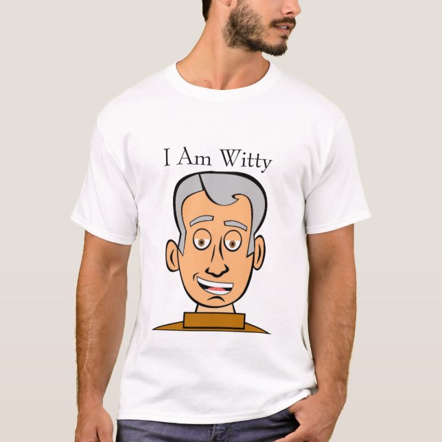 Man Head, witty remark, add edit text, T-Shirt (Front)
