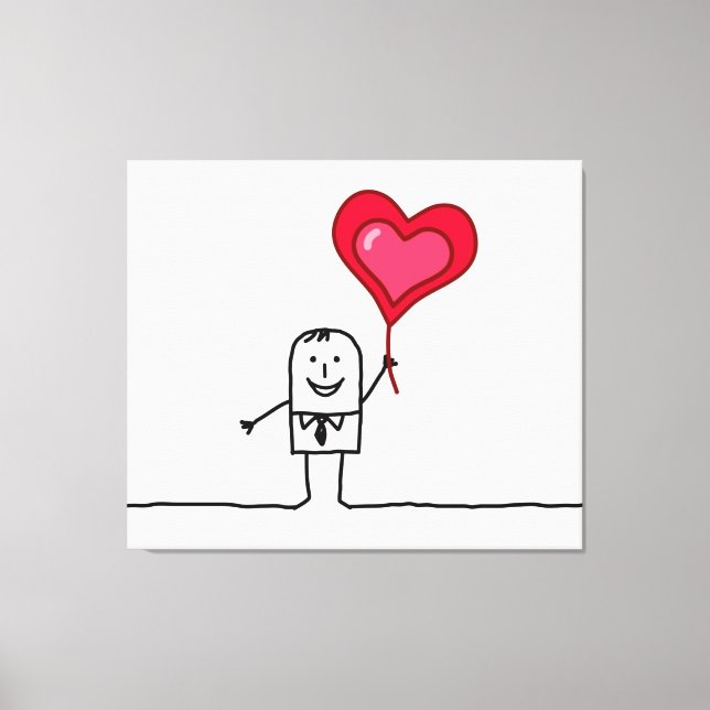 Man & Heart Canvas Print (Front)