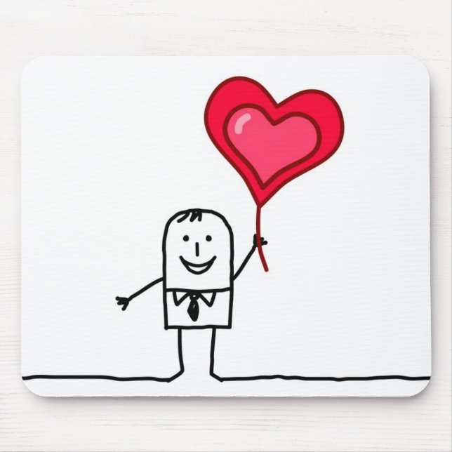 Man & Heart Mouse Mat (Front)