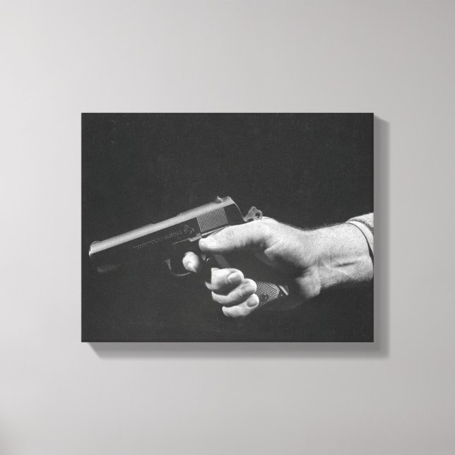 Man Holding Gun Canvas Print (Front)