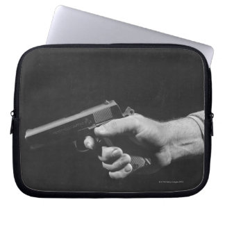 Man Holding Gun Laptop Sleeve