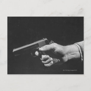 Man Holding Gun Postcard