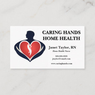 Man Holding Heart Home Health Nurse Business Card