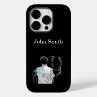 Man Holding Horse Dark Cell Phone Case