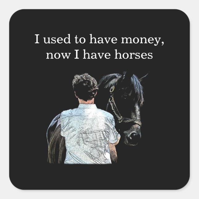 Man Holding Horse Dark Stickers (Front)