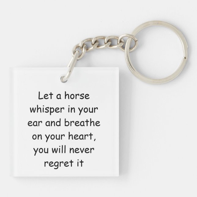 Man Holding Horse Light Acrylic Keychain (Back)