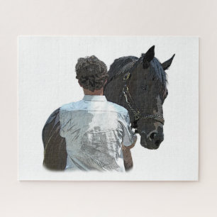 Man Holding Horse Light Jigsaw Puzzle