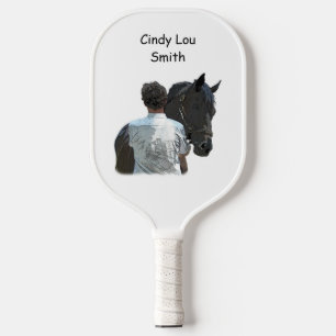 Man Holding Horse Light Pickleball Paddle