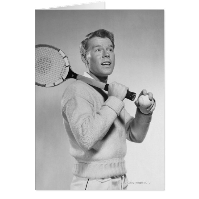 Man Holding Tennis Racket (Front)