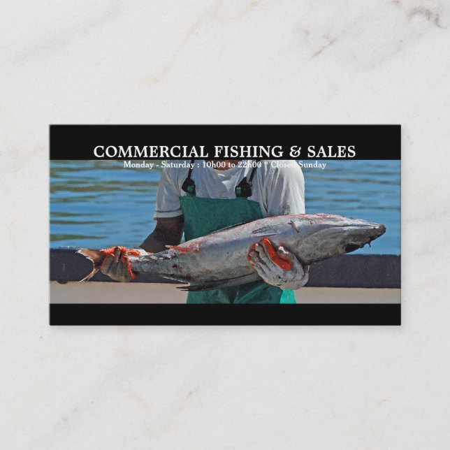 Man holding tuna photography | Personalise Business Card (Front)
