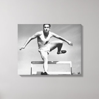 Man Hurdling Canvas Print