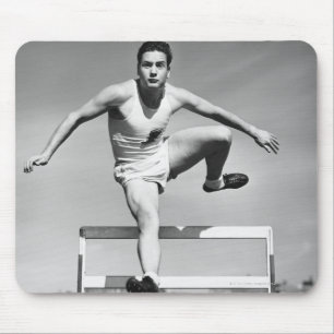 Man Hurdling Mouse Mat