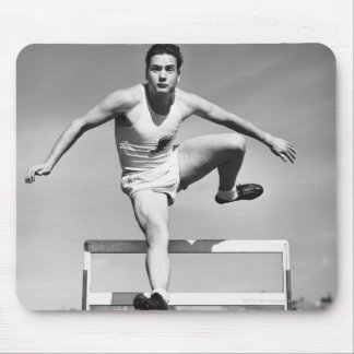 Man Hurdling Mouse Mat
