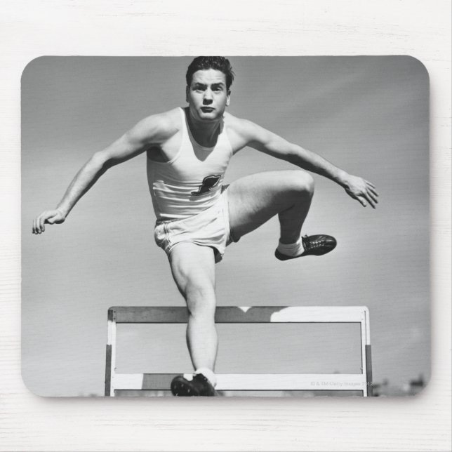 Man Hurdling Mouse Mat (Front)