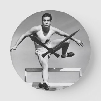 Man Hurdling Round Clock
