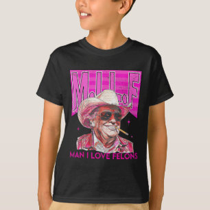 Man I Love Felons Funny Pink Trump 2024 For Presid T-Shirt
