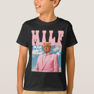 Man I Love Felons Funny Trump Pink 2024 For Presid T-Shirt