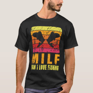 Man I love Fishing Sunset Cool Retro for Him T-Shirt