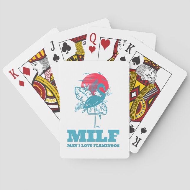 Man I Love Flamingos Playing Cards (Back)