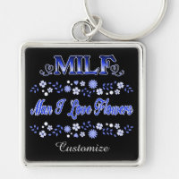 Man I Love Flowers Blue Text