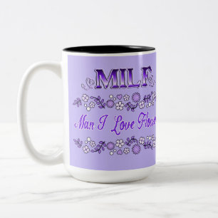 Man I Love Flowers Purple Text 2 Two-Tone Coffee Mug