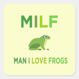 man i love frogs square sticker