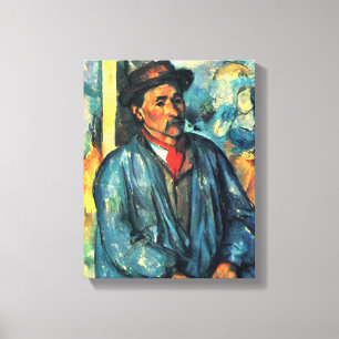 Man in a Blue Smock - Paul Cezanne - c1896 Canvas Print