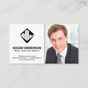 Man in Business Suit Real Estate Logo Business Card