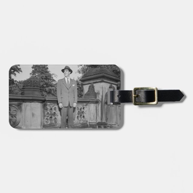 Man in Hat Luggage Tag (Front Horizontal)