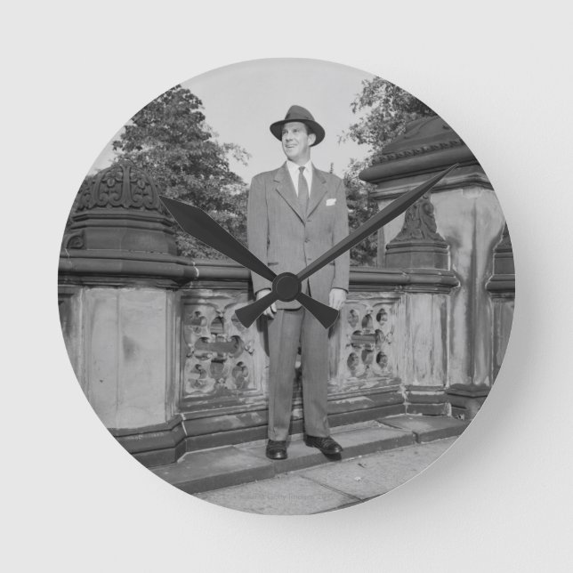 Man in Hat Round Clock (Front)