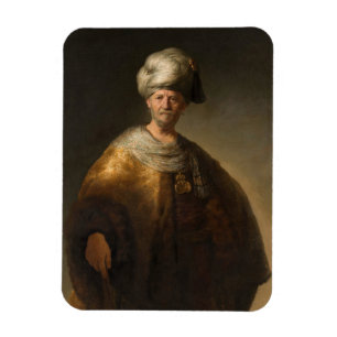 Man in Oriental Costume, by Rembrandt van Rijn Magnet