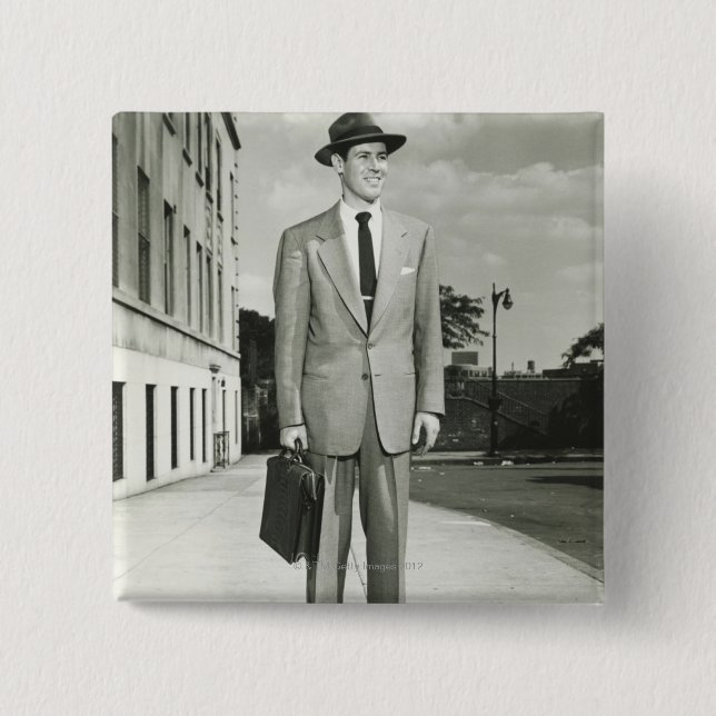 Man in Suit 15 Cm Square Badge (Front)